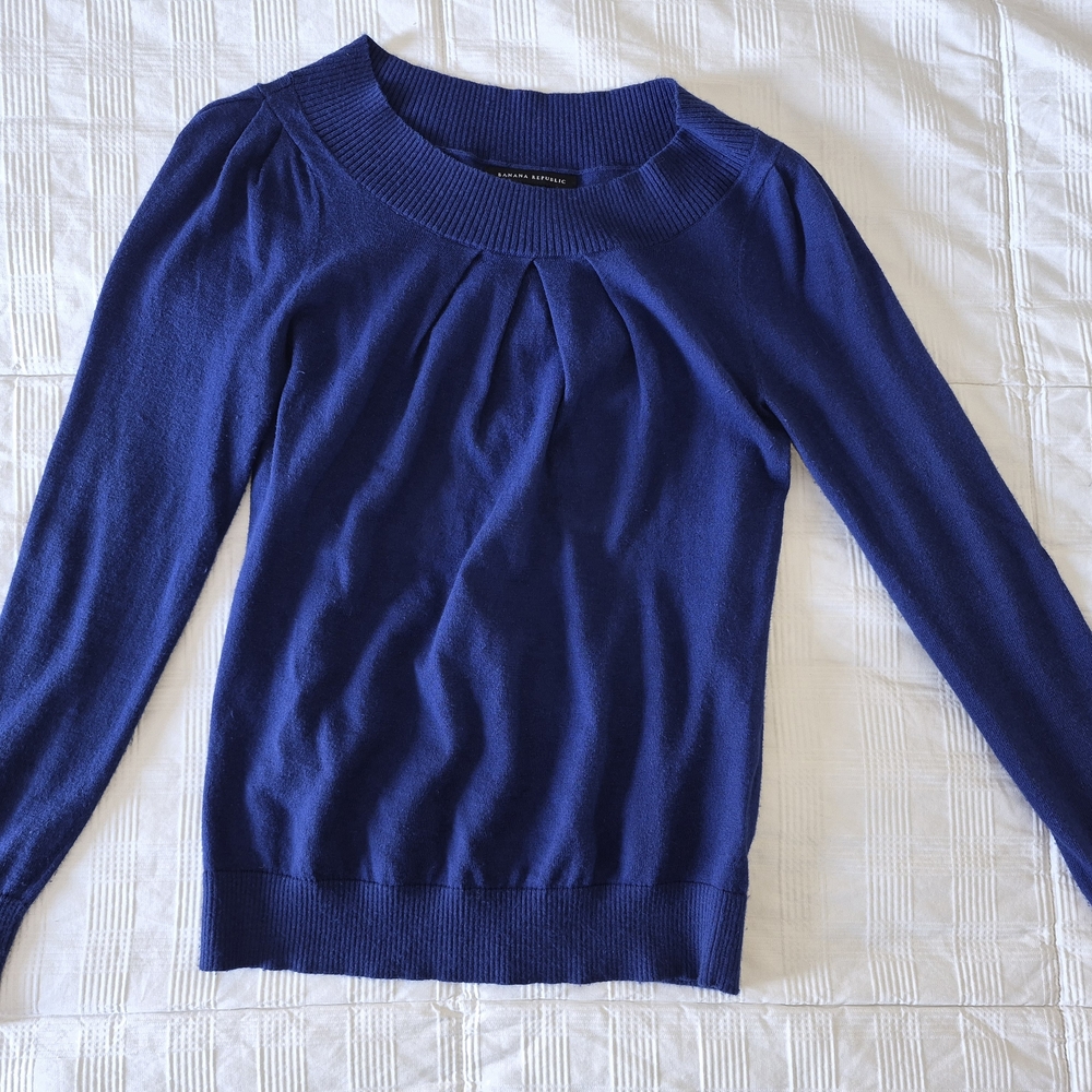 Banana Republic Royal Blue Long Sleeve Pullover Sweater